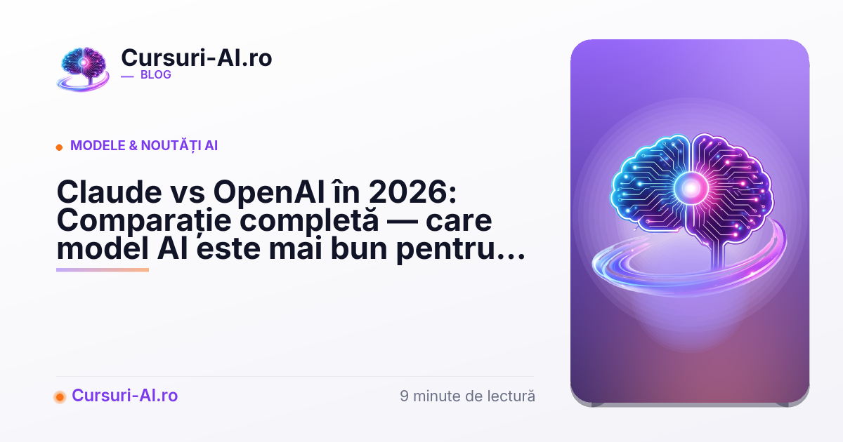 Claude vs OpenAI 2026: comparație completă a modelelor AI — Blog Cursuri AI