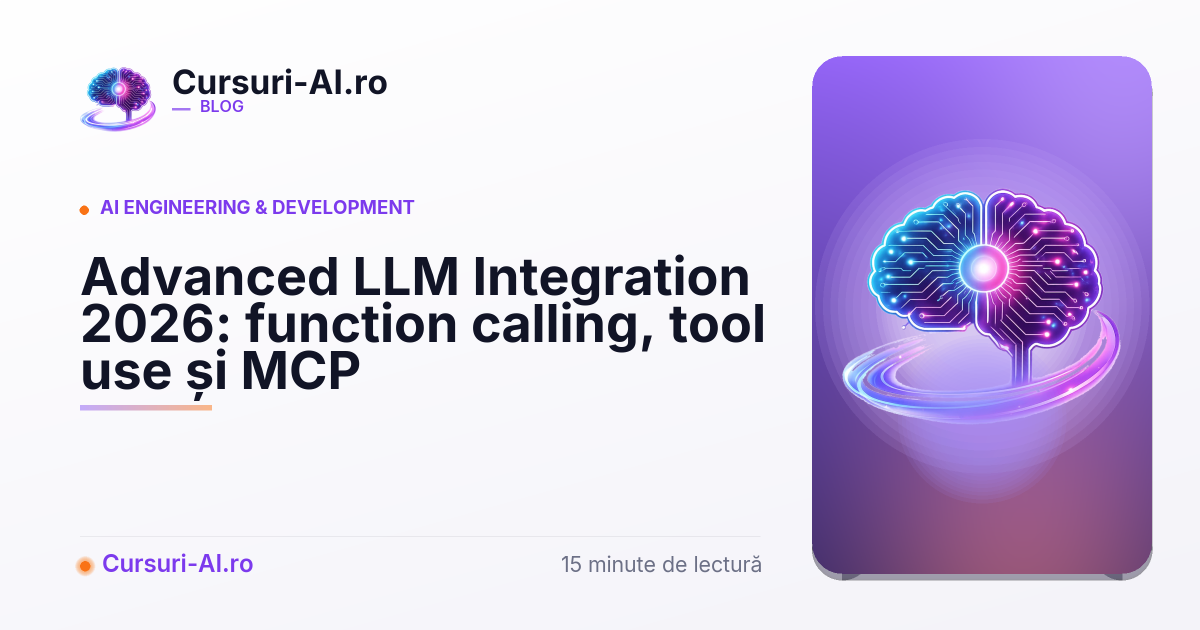 Function calling, tool use și MCP: integrare LLM 2026 — Blog Cursuri AI